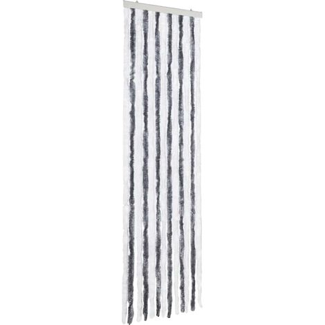 Moustiquaire Gris et blanc 56x200 cm Chenille CFW994360 (1/5)