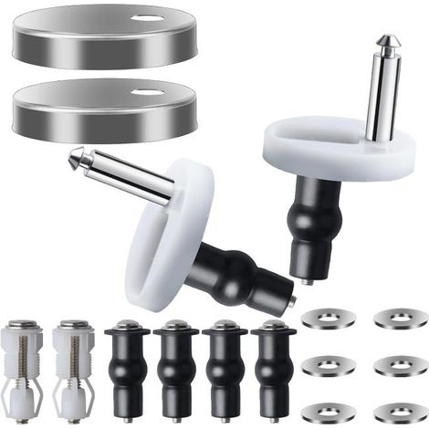 Fixations de Siège de Toilette, Ensemble de Fixation Universel 14 Pièces pour Couvercle de Toilette, Vis en Acier Inoxydable pour Sièges de Toilette. (1/5)