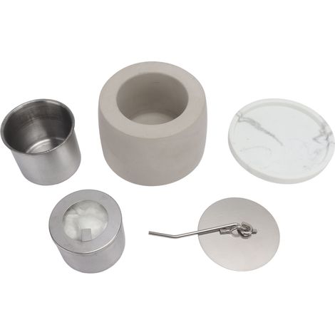 Table de feu portable en acier inoxydable avec base marbre, brûleur à alcool longue durée pour extérieur (1/5)