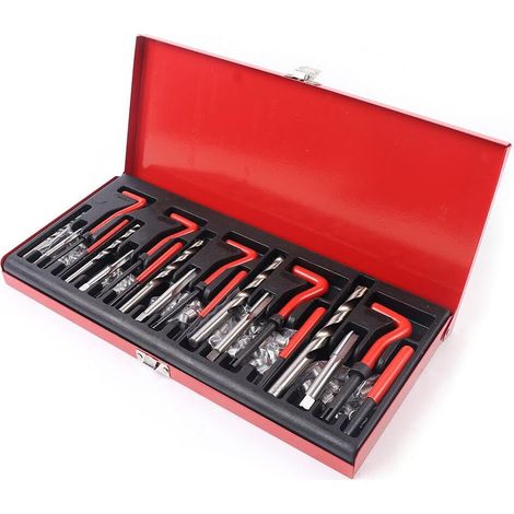 131pièces Kit de Réparation de Filetage réparation de Filetage Perceuse d'outils Helicoil Auto M5 M6 M8 M10 M12 Moteur de Voiture