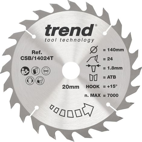 Lame de scie circulaire sans fil Wood 140 mm, TCT, 24 dents (1/5)