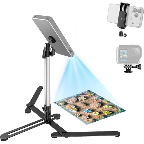 Trépied Aérien pour Mini-Projecteur Robuste, Rotation à 360°, Support Aérien pour Téléphone pour la Décoration de Biscuits, le Streaming en Direct, la Cuisine (1/5)