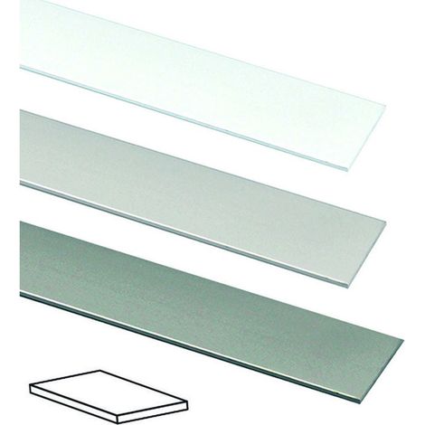 Profilo piatto in alluminio bianco - Specifiche: mm 20 mt 2 bianchi - 5 pz