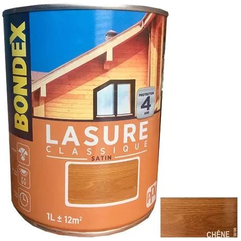 BONDEX Lasure Classique 4 ans Chêne 1 L (1/2)