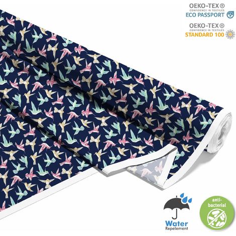 TESSUTI DECORATIVI PER ESTERNI OXFORD - Motivo colibrì colorati (1/5)
