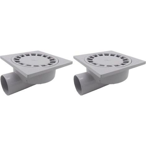 Par 200mm X 200mm Sortie 75mm Siphon de Sol Salle de Bains Salle Humide Douche Plastique Pvc1pcs-blanc(2pcs) (1/4)