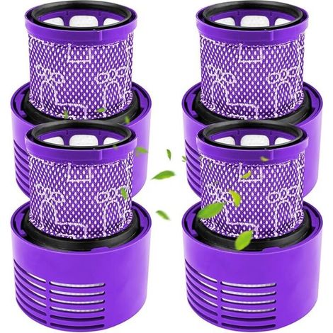 4 Pack Filtre Compatible avec Dyson V10, Accessoire Aspirateur, Cyclone Pièce de Rechange pour Aspirateur À Vide Lavable, Total Clean (1/5)