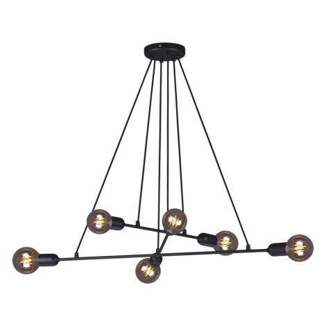 Suspension minimaliste noire 6xE27 Kaja SITYA K-4381