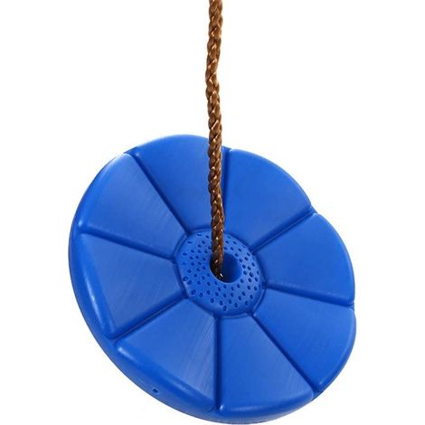 Seggiolino a disco per altalena in plastica con corde per arrampicata -Blu (1/5)