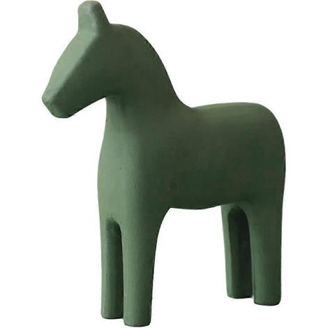 Dekoratives Holzpferd, elegantes, pferdeförmiges Modell für Zuhause – 18 x 16 x 5 cm – Grün (1/4)