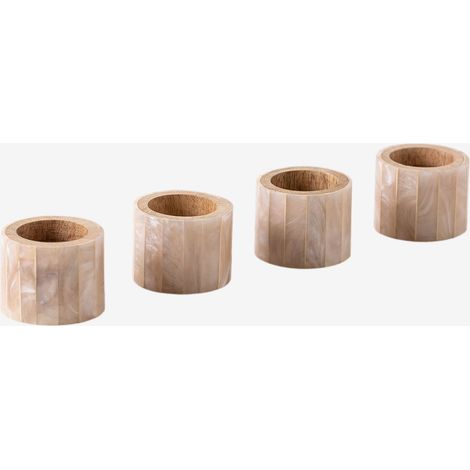 Set di 4 portatovaglioli Anmon in legno di mango e madreperla SKLUM            