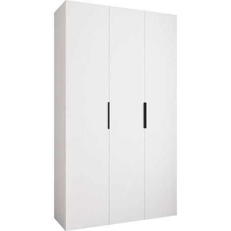 Armario Hartford 573, Blanco, 246x140x42cm, Puertas de armario: Con bisagras, Número de estantes: 11