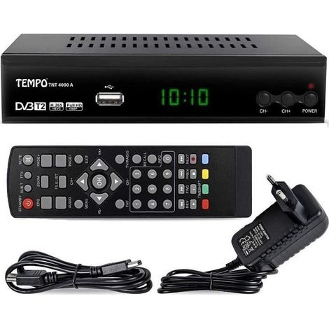 Tempo 4000 Decodeur TNT HD pour TV - FULL HD Decodeurs TNT Peritel - HDMI Décodeur, Demodulateur, Recepteur, Boitier, Adap37 (1/4)