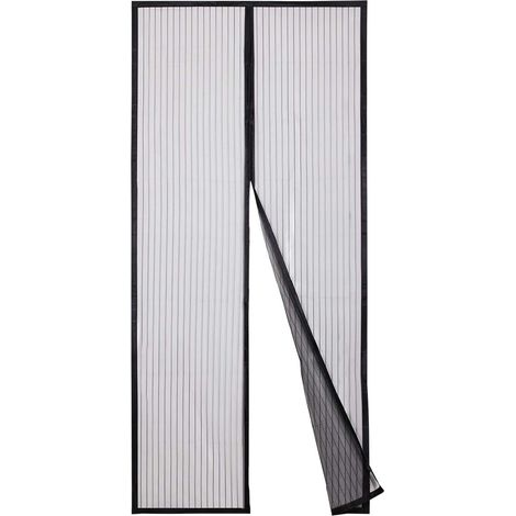 Magnetic insect curtain ideal for balcony door, cellar door, terrace door, 90 X 210 cm, Black (1/5)