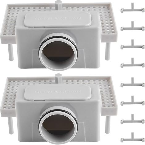 2 pièces de siphon de douche, filtre pour canalisation de douche avec système anti-odeurs, filtre à cheveux pour canalisation de douche avec 4 boucles pour canalisation de douche, filtre à cheveux (1/5)