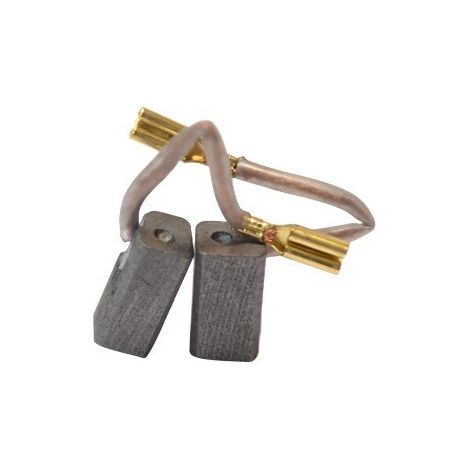 Juego de 2 carbones adaptables para Hitachi. Dimensiones: 6.5 x 7.5 x 14 mm.