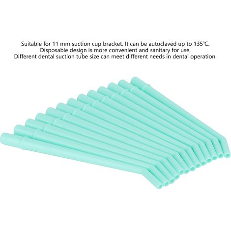 Kit de 25 embouts d'aspirateur chirurgical dentaire jetables pour l'aspiration de salive (grand format vert) (1/3)