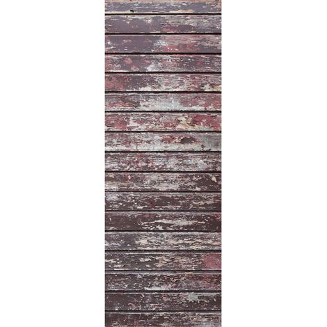 Papier peint panoramique parfait pour cuisine industrielle | Tapisserie panoramique aspect bois usé | Papier peint panoramique trompe l'oeil marron - 280 x 100 cm (1 pièce) (1/2)