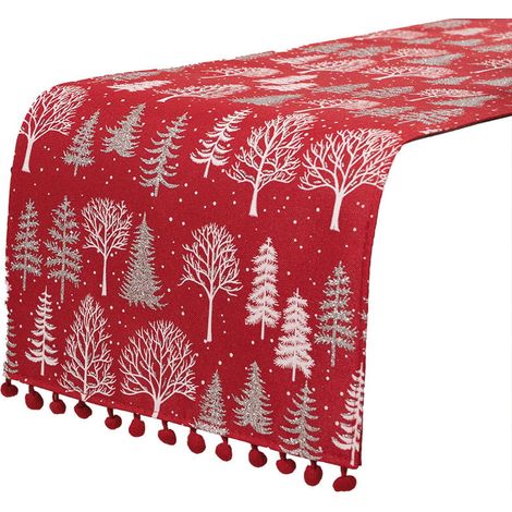 Weihnachtstischläufer 50x100 Winterzauber Rot (1/5)