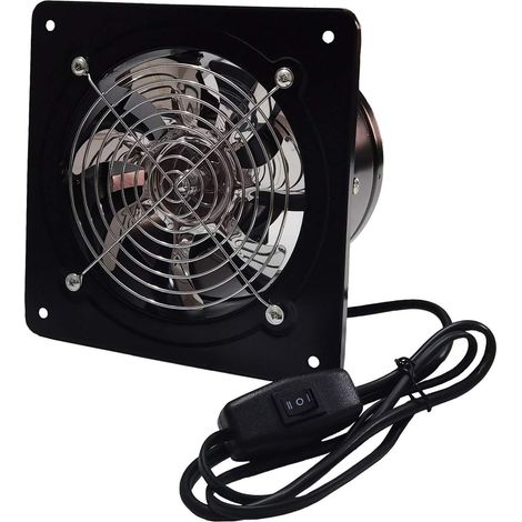 Ventilateur d'extraction de conduit de 150 mm, aérateur de 600 m³/h, extracteur d'air mural en métal pour salle de bain, sous-sol, garage, tente de culture (double sens) (1/5)
