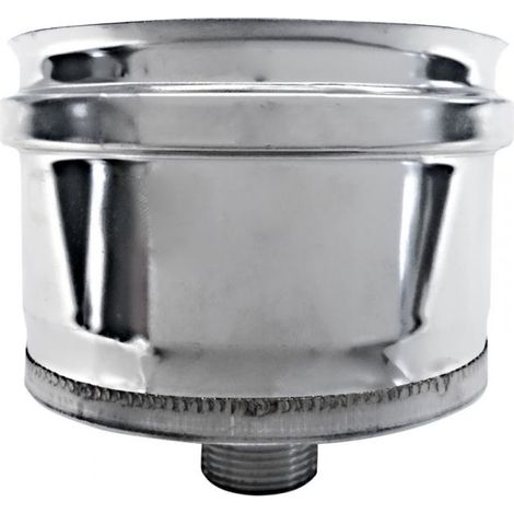 Tubo de humos de pared doble aislado de acero inoxidable con tapón para recoger condensados dn 300/350