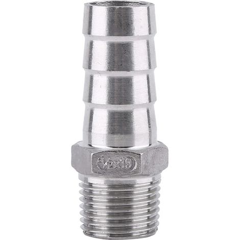 Edelstahl-Außengewinde-Wasserrohrverschraubung, Schlauchanschluss (1/2" x 19 mm)