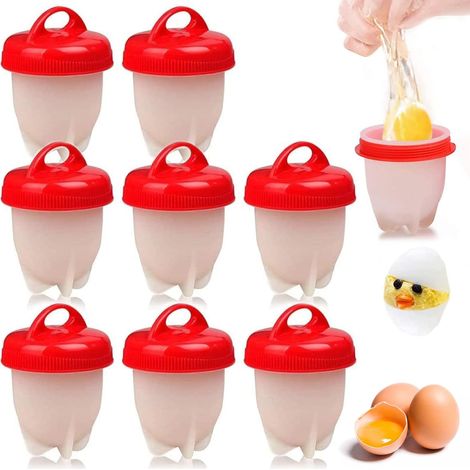 8 Pièces Oeufs Pocheuse Silicone,Silicone Oeuf Cooker,Antiadhésif Pocheuse Rapide (1/5)