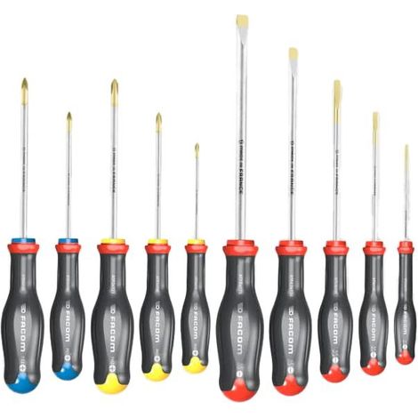 Facom ProtwistÂ¨ Screwdriver Set, 10 Piece SL/PH/PZ (1/5)