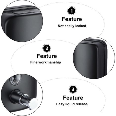 Distributeur De Savon Mural - Acier Inoxydable SUS304 - Pour Salle De Bain Hotel - 1 Pièce (1/5)