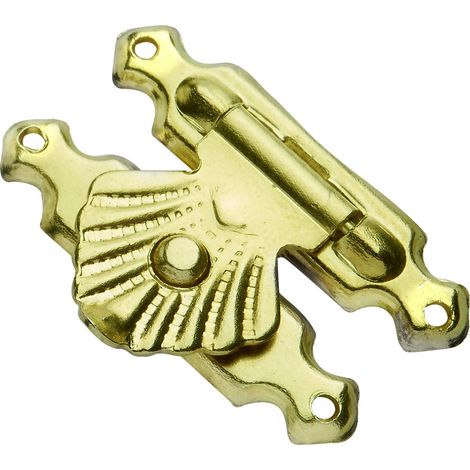 Hettich Schatullenverschluss Stahl, vermessingt, 18 x 25 mm, 1 Stück Möbelbeschlag