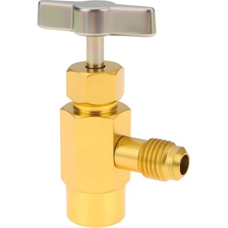 1 Ouvre-Robinet pour Bouteille de Réfrigérant R134A 1/2" Acme Femelle vers 1/4" SAE Mâle (1/5)