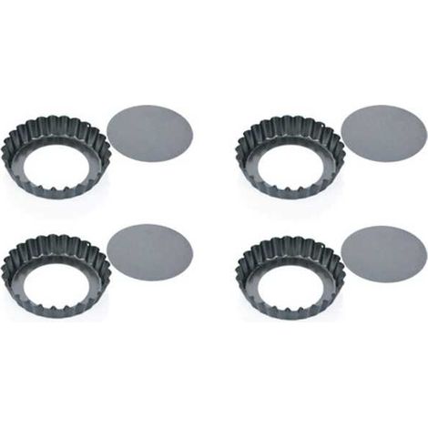 Molde para tartaleta, 4 piezas, desmontable, diámetro 10 cm, Delicia Tescoma 623111