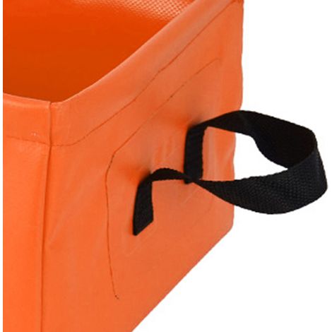 Zusammenfaltbarer, wasserdichter und tragbarer Campingeimer, ideal für Reisen und Wanderungen, 13 Liter, orange. (1/4)