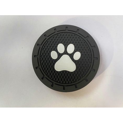 Dessous de verre pour porte-gobelet, lot de 4, en silicone antidérapant, tapis de porte-gobelet de voiture, dessous de verre pour porte-gobelet de voiture, dessous de verre motif pattes de chien, comp (1/3)
