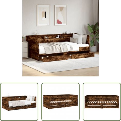 Schlafsofa - Tagesbett mit Schubladen ohne Matratze Räuchereiche 90x190 cm (1/5)