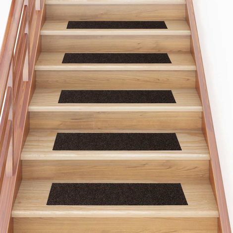 Stufenmatten Selbstklebend 30 Stk. 76x20 cm Dunkelbraun Rechteckig vidaXL