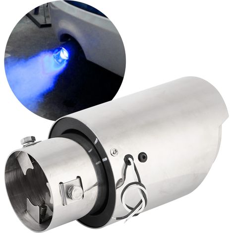 Embout d'échappement arrière en acier inoxydable pour voiture, entrée 63 mm (2,5 pouces), sortie 89 mm (3,5 pouces), avec éclairage bleu, accessoire universel (1/5)
