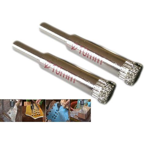 KIT 2 FRESA A TAZZA DIAMANTATA Ø 10 mm PER VETRO, MARMO, CERAMICA E VETRORESINA