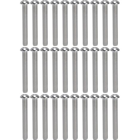 Lot 30 vis à tête cylindrique bombée hexagonale en inox A2 M10x1.5 filetage gros pas - Kit de boulons M10x80 (1/5)