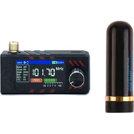 SI4732 Radio tascabile portatile 0,5 kHz-181 MHz con schermo IPS da 1,9 pollici e antenna, ricevitore radio VHF a onde corte e medie onde per tutte le bande.