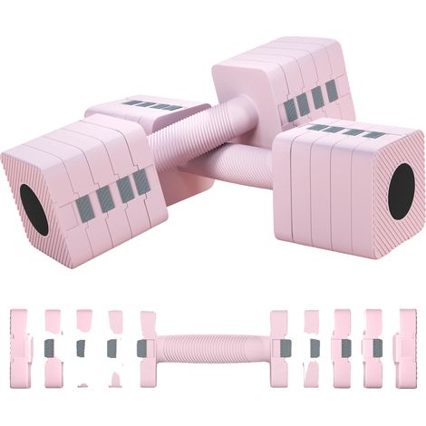 Kurzhanteln, verstellbares Gewicht, rutschfestes Design, Rosa (1/2)