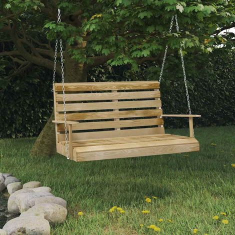 vidaXL Banco balancín madera de pino impregnada 110 cm (1/5)