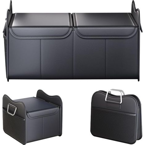 Organiseur de coffre pour voiture – Organiseur de coffre de voiture avec housse, grande boîte de rangement pliable pour cargaison, SUV, siège arrière, voyage, camping-car, berline, hommes et femmes (1/5)