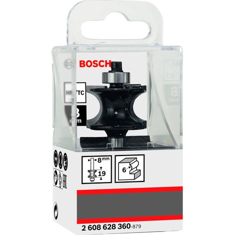 Bosch – Fraise pour défonceuse 8 mm – R1 6 mm – L 19 mm – G 63 mm – Pour bois dur – 2608628360