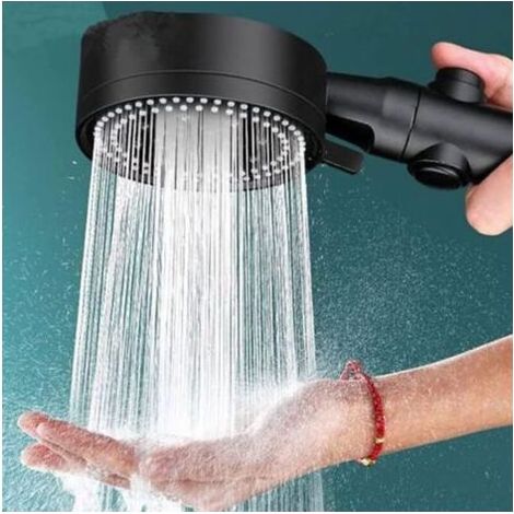 Pommeau de Douche Haute Pression Économique en Eau, Douchette Salle de Bain Réglable à 5 Modes, Anti Calcaire avec Bouton d'Arrêt, Installation Facile (1/4)