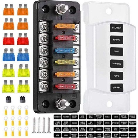 Bloc Fusible 6 Circuits ATC ATO avec Borne Négative pour Voiture Camion Bateau (1/4)
