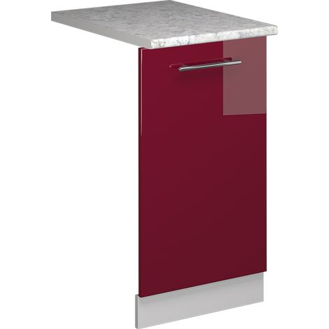 Façade de lave-vaisselle Fame-Line, Rouge bordeaux Haute brillance, 45cm , PT Marbre, Vicco (1/5)