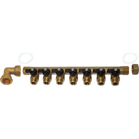 Pack collecteur sanitaire eau-froide ou eau-chaude ou chauffage 3/4'' (20/27) 7 départs mâle 1/2'' (15/21) - Arcanaute (1/4)