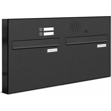 2er Briefkastenanlage für Tür- Zaundurchwurf Klingel RAL 7016 Anthrazit (1/5)