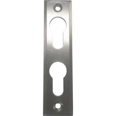 PZ-Rosette mit 2 PZ-Lochungen, eckig, Edelstahl matt
